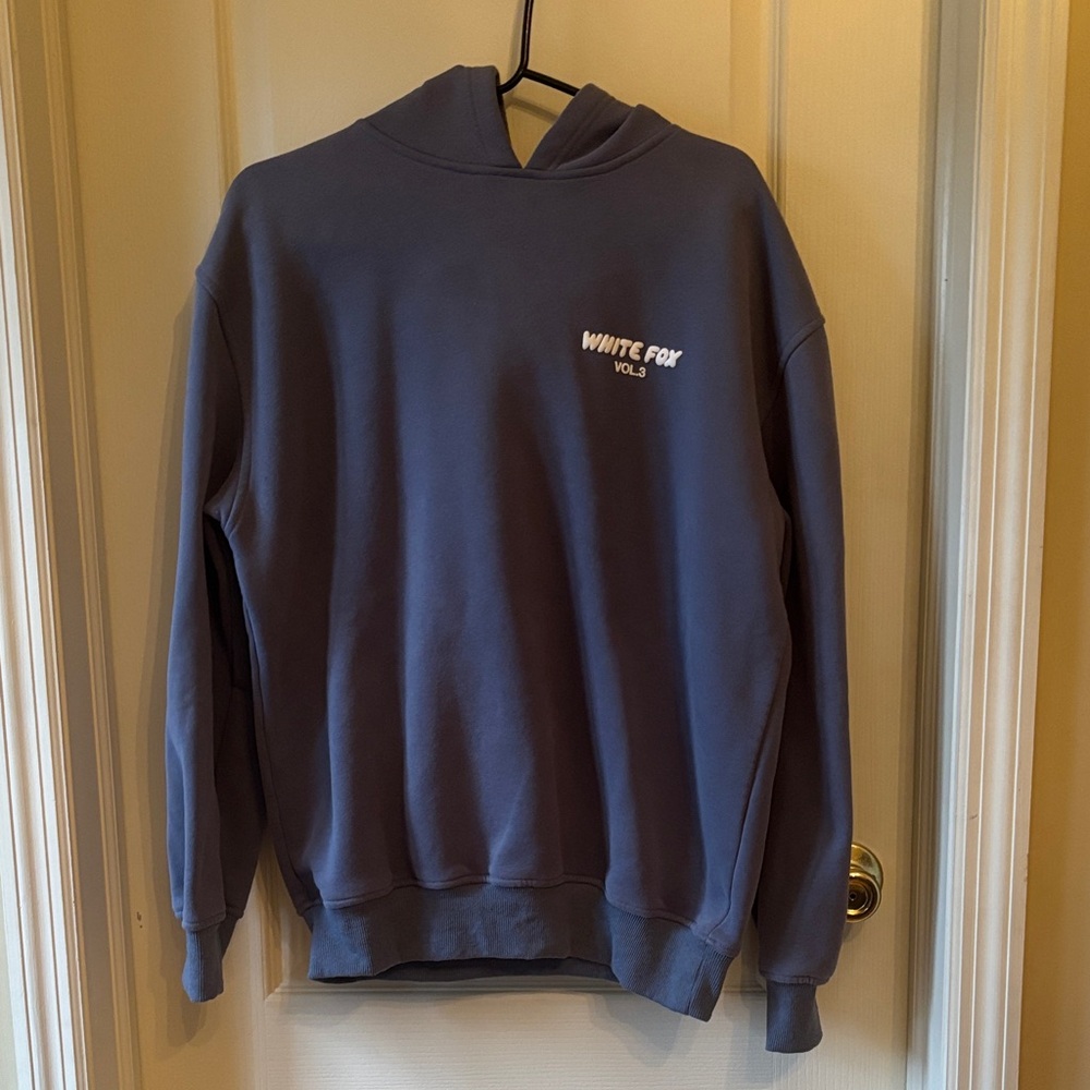White Fox Boutique Dusty Blue Logo Hoodie
